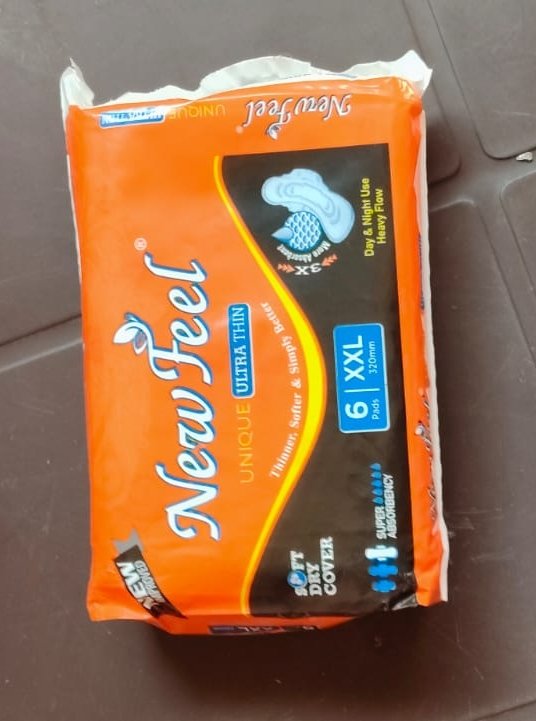 New Feel Ultra Thin Sanitary Pads - XXL (6 Pads) | Soft & Dry Cover