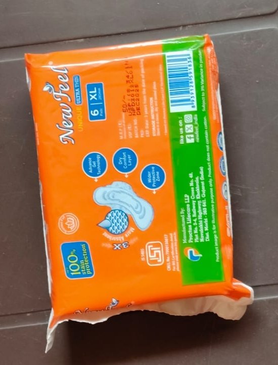 NewFeel Unique Ultra Thin Sanitary Pads - XL Size (280mm) with Soft Dry Cover - 6 Pads Pack - Image 2