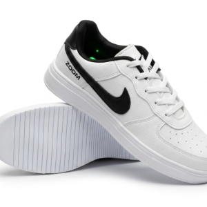 Men’s White Black Zoom Running Sneakers, juta