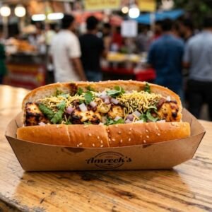 Premium Masala Paneer Hot Dog – Chatpata aur Crispy