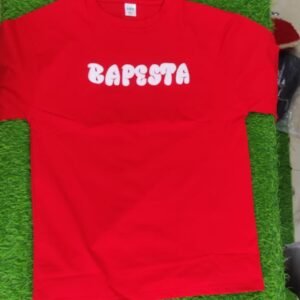 Red Graphic Printed Oversized T-Shirt (Sneaker Design, down soulder