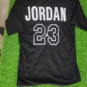 J-Jacky Premium Black Round Neck T-Shirt, down shoulder