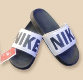Men’s Comfort Slide Slippers Black White, boys ki chappal