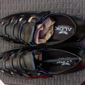 Alok Footwear Premium Black Formal Sandals
