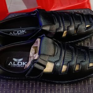 Alok Footwear Premium Black Formal Sandals