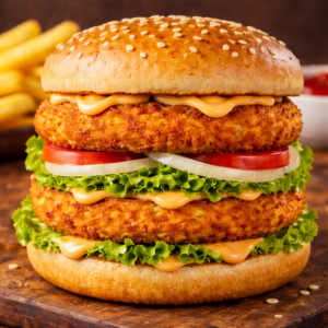 Double Aloo Tikki Burger | Double Crispy Veg Burger | Desi Street Style Burger