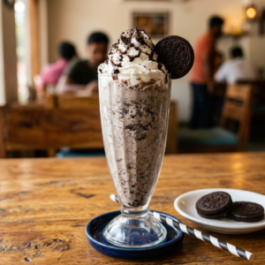 Creamy Oreo Milkshake with Whipped Cream