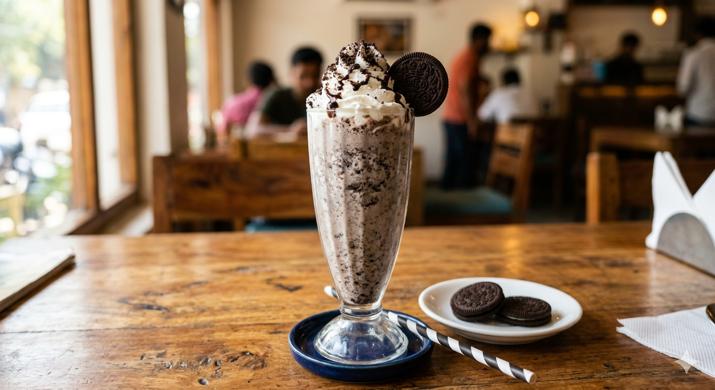 Creamy Oreo Milkshake with Whipped Cream