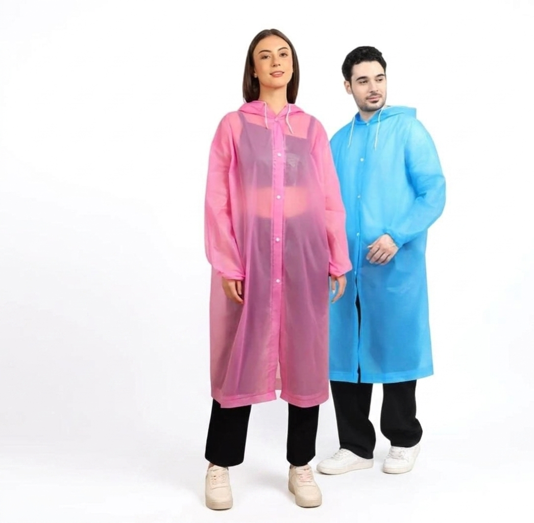 Waterproof Hooded Raincoat (Blue / Purple)