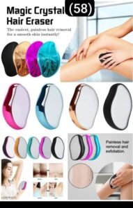 Magic Crystal Hair Eraser for Painless Hair Removal – Reusable Exfoliating Hair Remover Stone for Arms, Legs, and Back