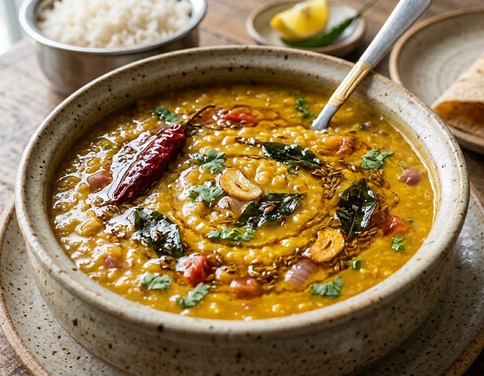Home-Style Dal Fry – Desi Ghee & Garlic Tempering