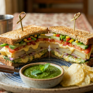 Loaded Veg Cheese Club Sandwich (Triple Layer)