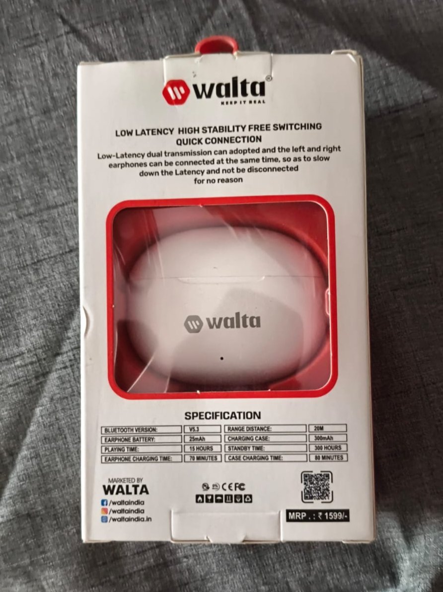 Walta True Wireless Earbuds with Low Latency & 15Hrs Playtime | Sarwans