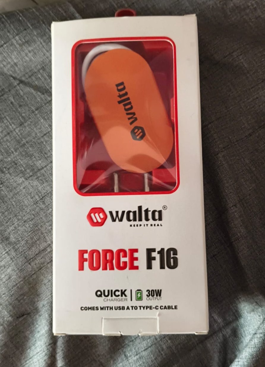 Walta Force F16 30W Quick Charger with Type-C Cable | Sarwans