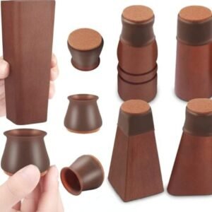 Premium Silicone Chair Leg Protectors with Felt Pads (Pack of 40) – Anti-Slip Floor Guards for Round & Square Furniture Legs