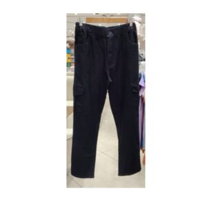 Trendy Dark Wash Denim Cargo Pants for Girls – Stylish High-Waist Casual Loose Fit Jeans with Side Pockets,six pocket, baggi pant