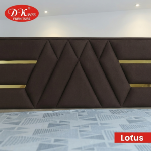 Lotus Premium Double Bed with Integrated Side Tables & LED Lights (Uphahstry Brown) Uphar Furniture House