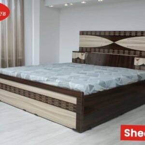 Sheesham Premium Wooden Double Bed with Smooth Under-Bed Storage Drawers & Modular Headboard