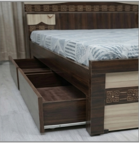 Sheesham Premium Wooden Double Bed with Smooth Under-Bed Storage Drawers & Modular Headboard - Image 2