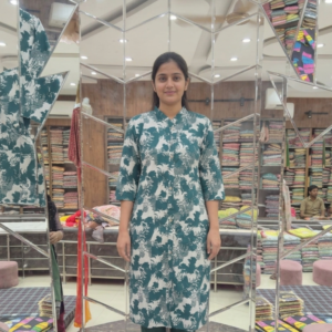 Premium Green Floral Printed Cotton Kurta Co-ord Set – Sarwans, 4u Fashion
