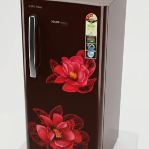 Single Door Refrigerator with Premium Red Floral Finish & Base Drawer