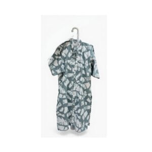 Premium Light Green Leaf Print Cotton Kurti – Trendy Front-Button Long Shirt Style Tunic for Women